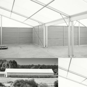 Ściany hali namiotowej